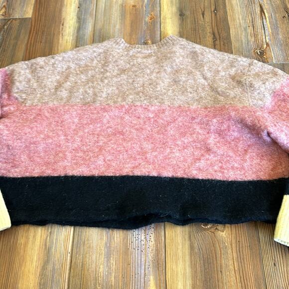 Aritzia Wilfred Free Multicolour Cipriana Alpaca Wool Blend cropped Sweater Sm - Picture 8 of 8
